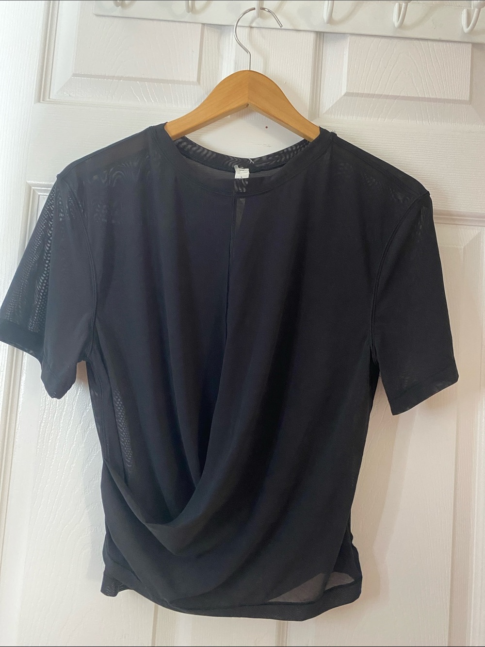 lululemon athletica Black Mesh Short Sleeve Drape Tee #11